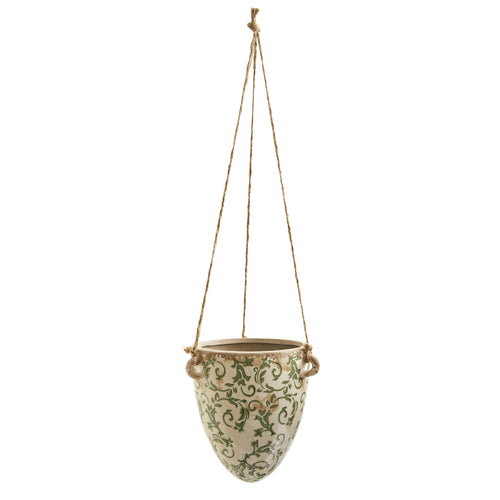 2' Tuscan Hanging Ceramic Scroll Planter