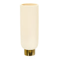 12.75" Elegance Ceramic Cylinder Vase with Gold Accents