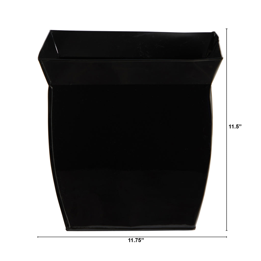 11.75" Fluted Metal Square Planter
