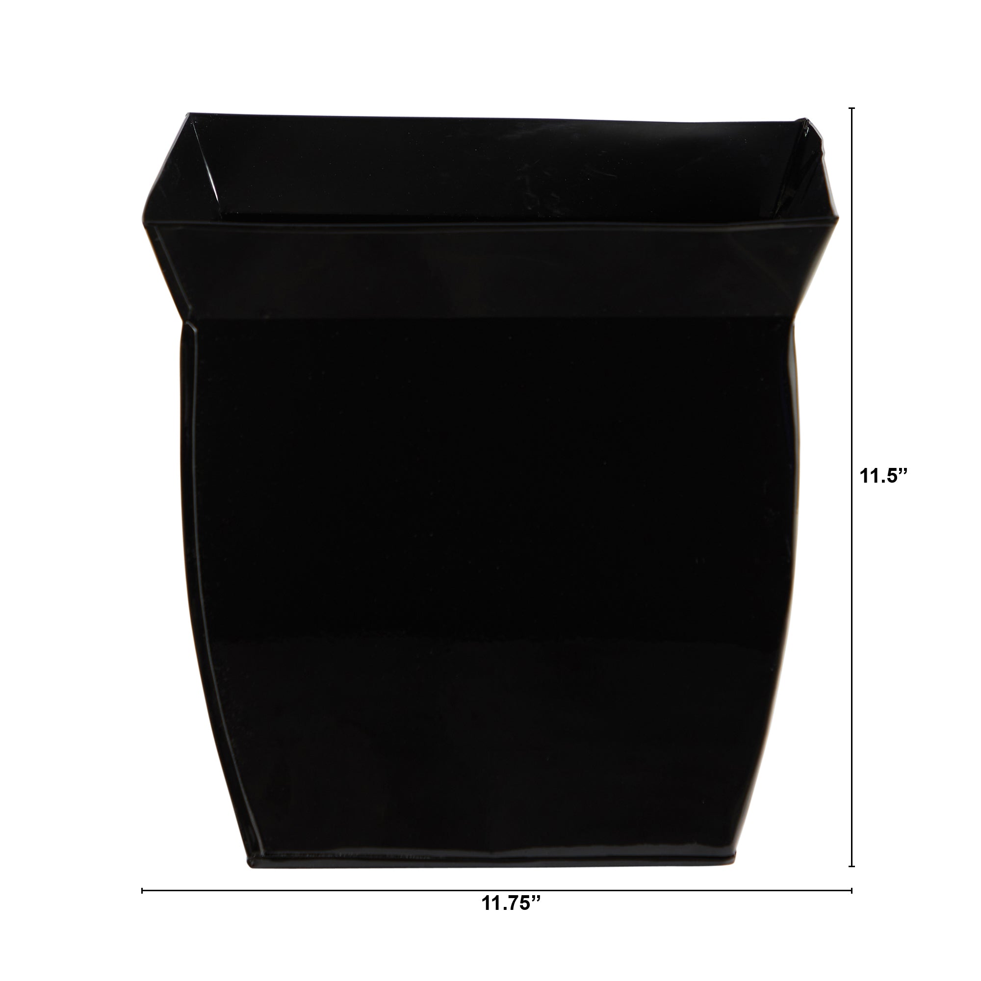 11.75" Fluted Metal Square Planter