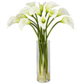 Calla Lilly w/Cylinder Vase Cream