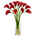 Calla Lilly w/Cylinder Vase Red