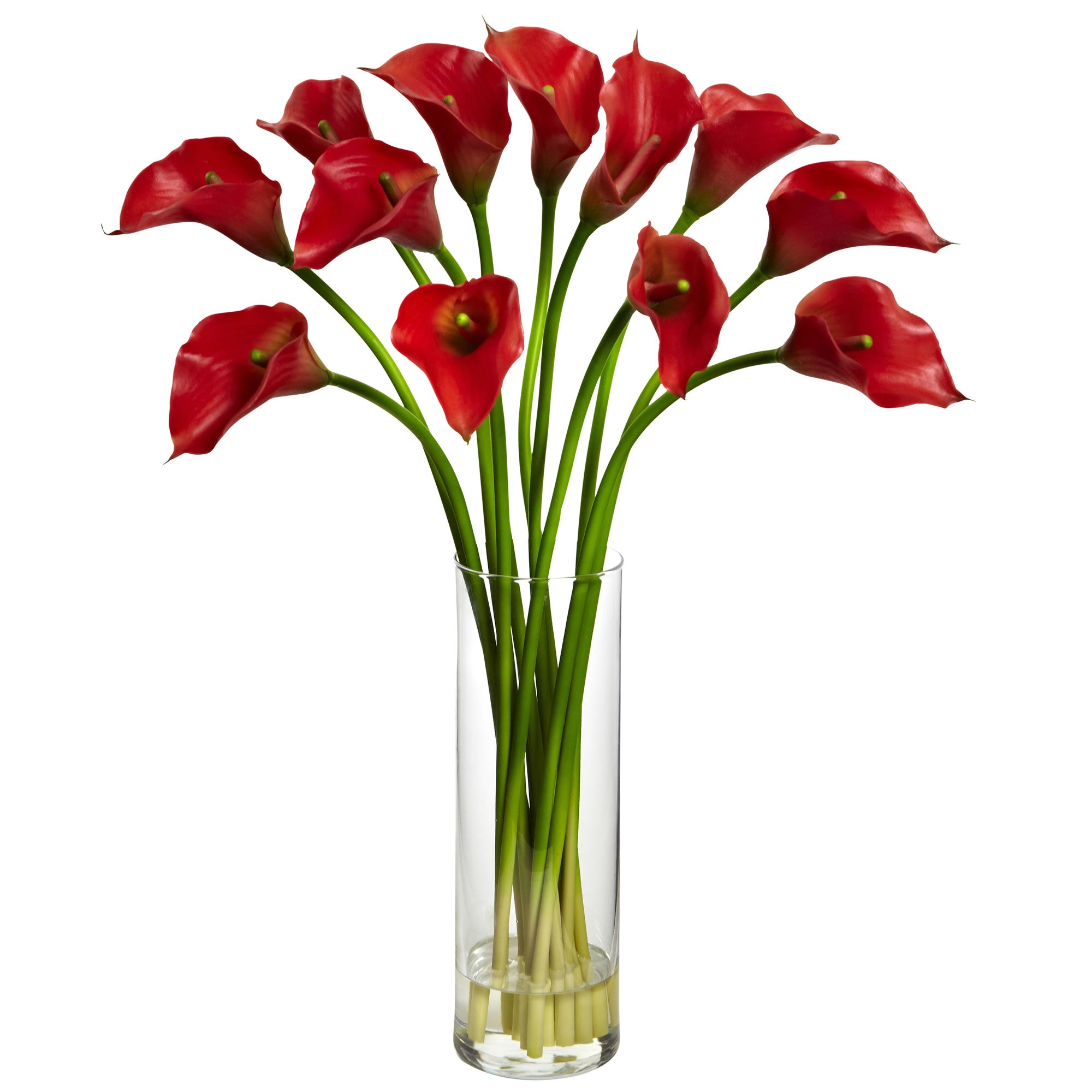 Calla Lilly w/Cylinder Vase Red