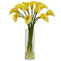 Calla Lilly w/Cylinder Vase Yellow