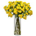 Japanese Flowers w/Glass Vase Yellow
