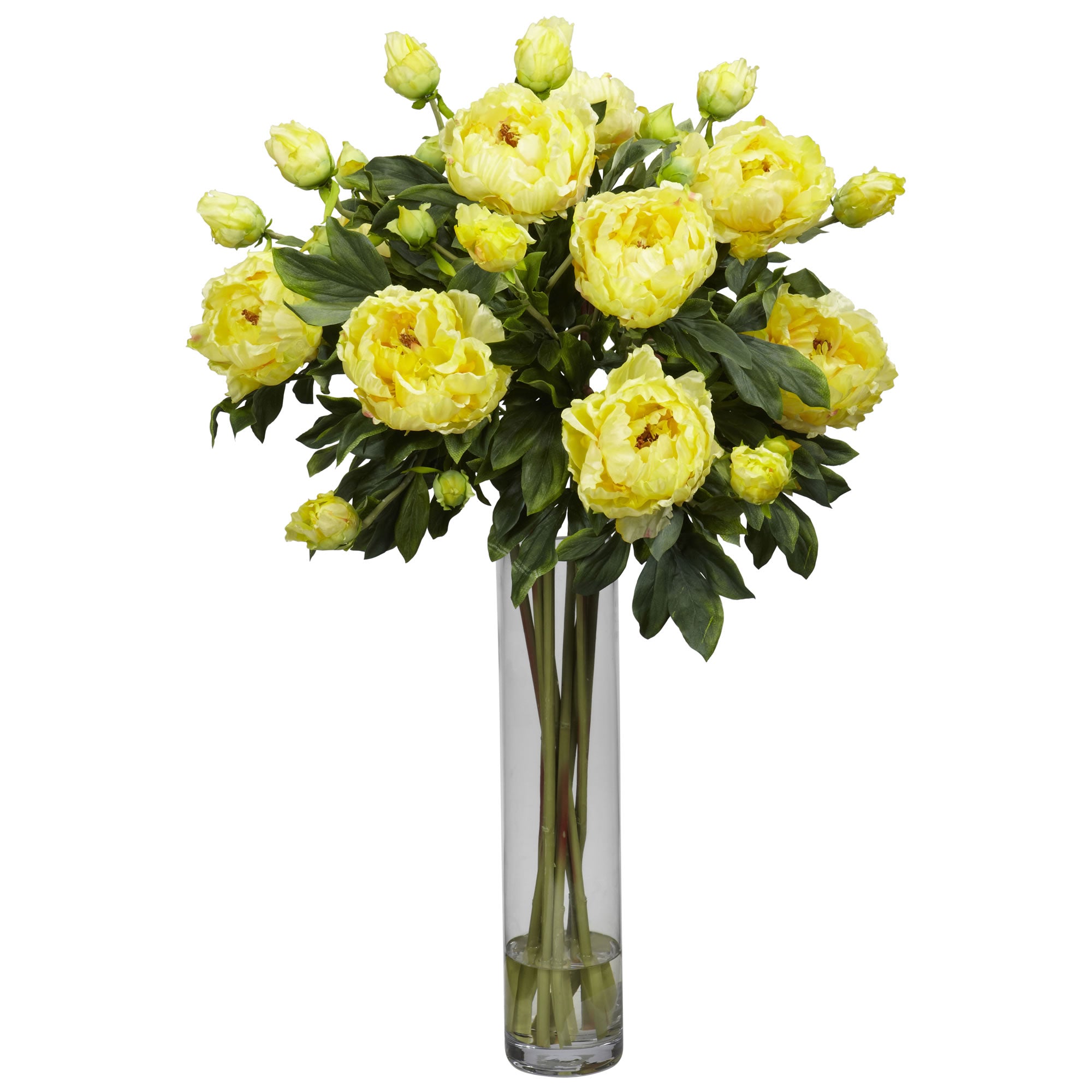 Large Peony w/Cylinder Yellow