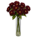 Sunflower w/Cylinder Silk Flower Arrangement Red