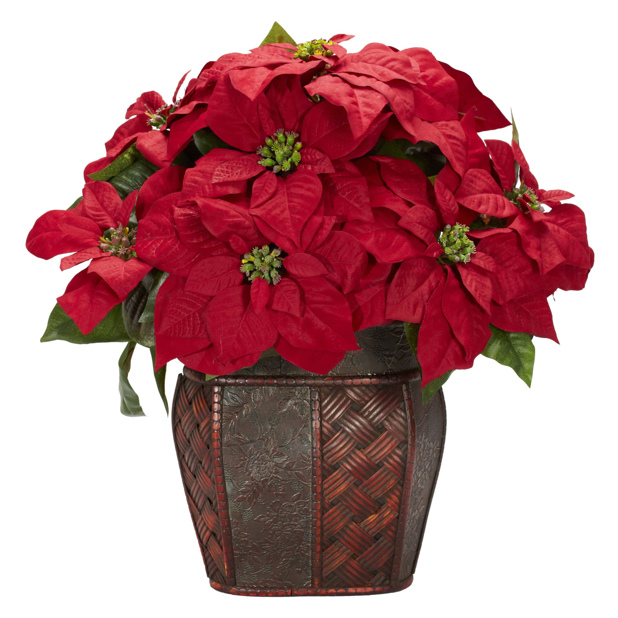18" Poinsettia w/Decorative Vase
