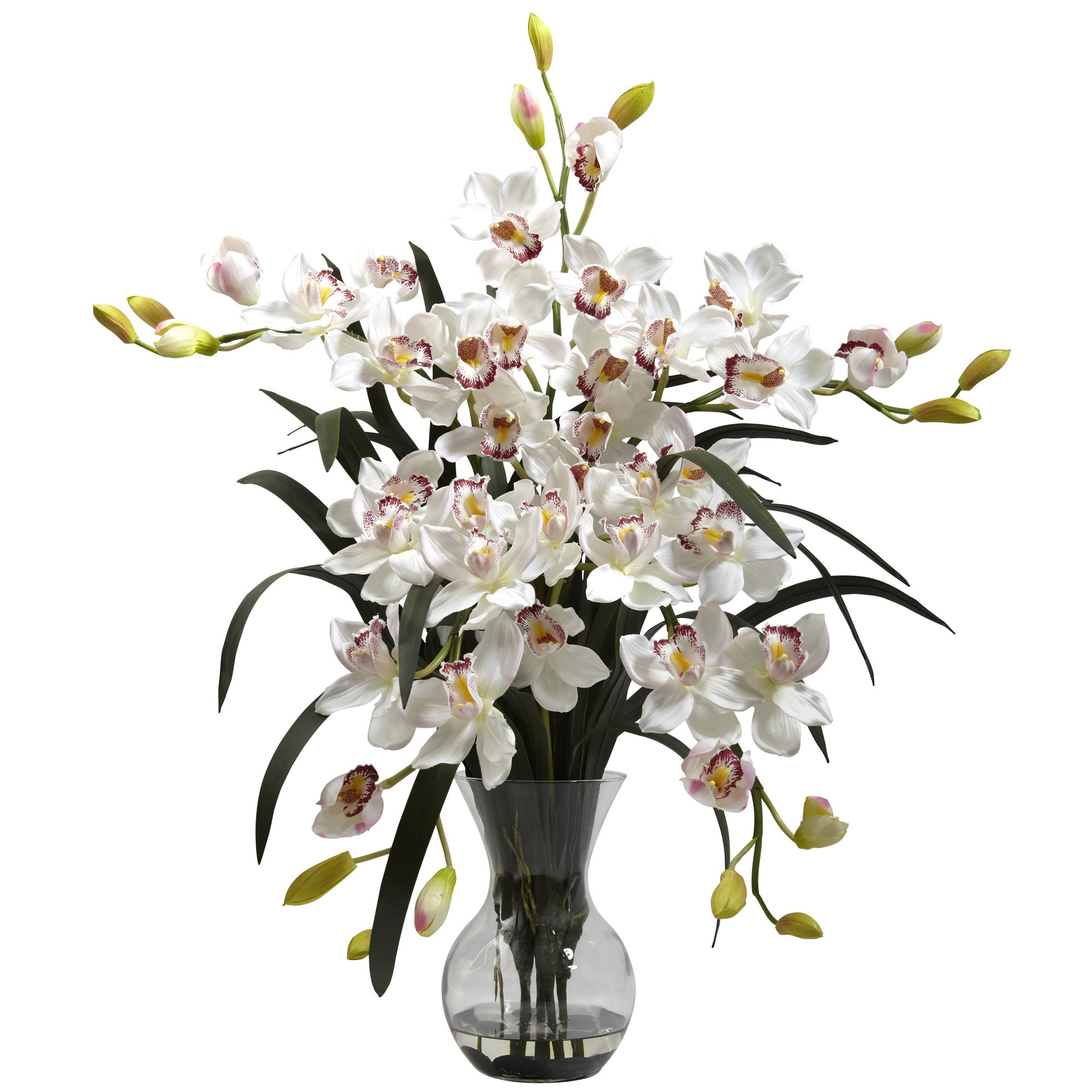 Large Cymbidium w/Vase Arrangement White