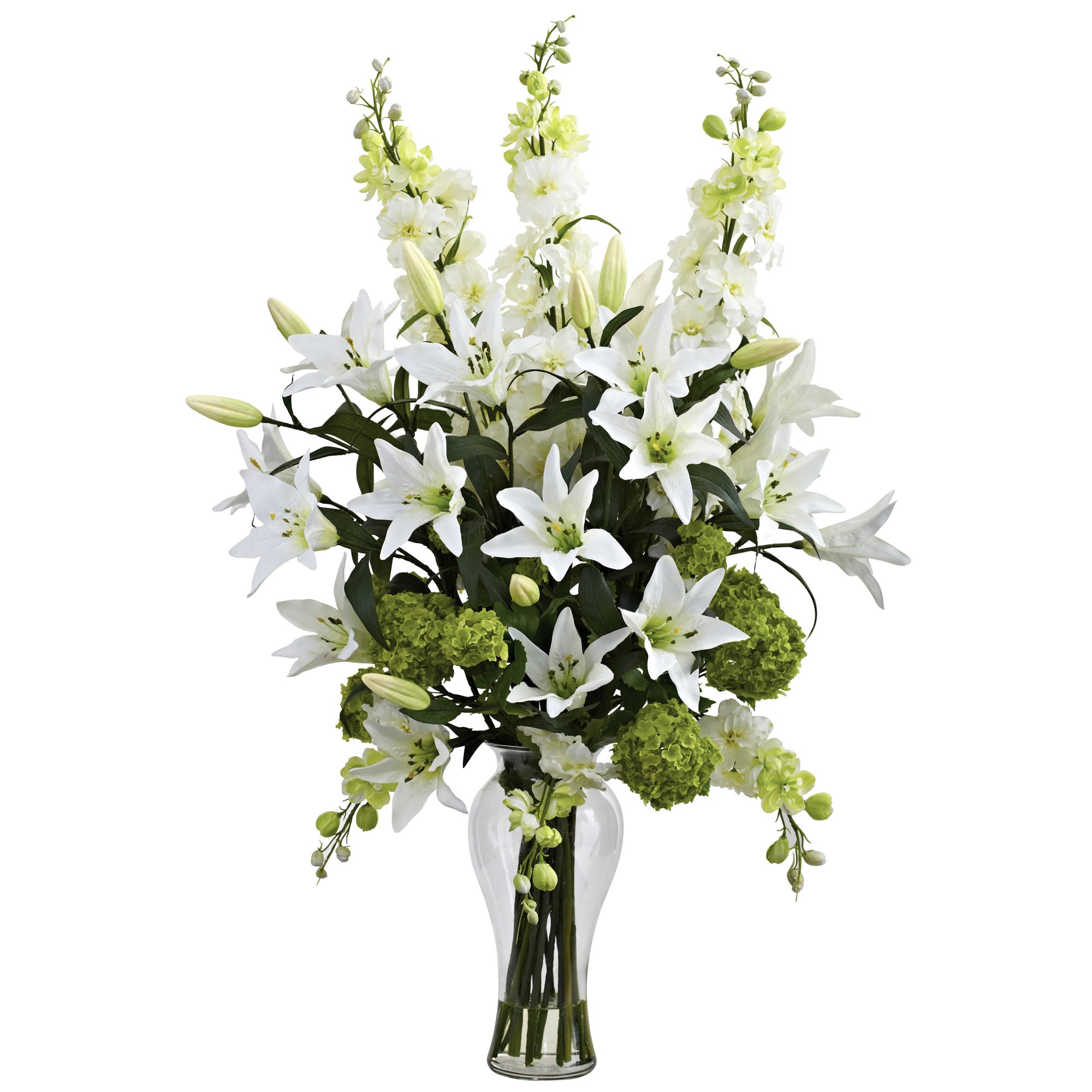 33" Lily Delphinium & Hydrangea Arrangement
