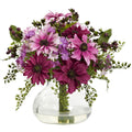 Mixed Daisy Arrangement w/Vase Pink