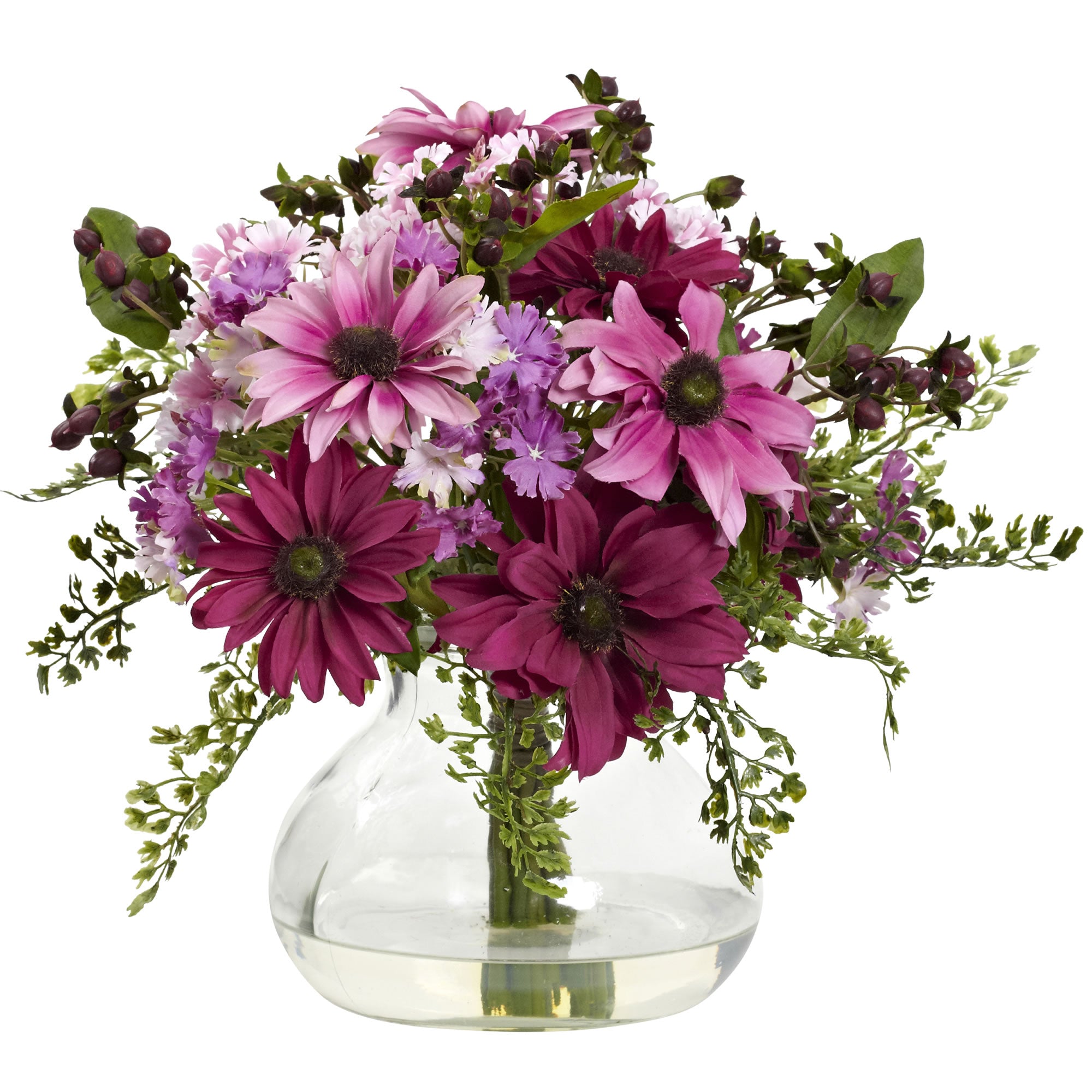 Mixed Daisy Arrangement w/Vase Pink