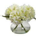 Blooming Hydrangea w/Vase Cream