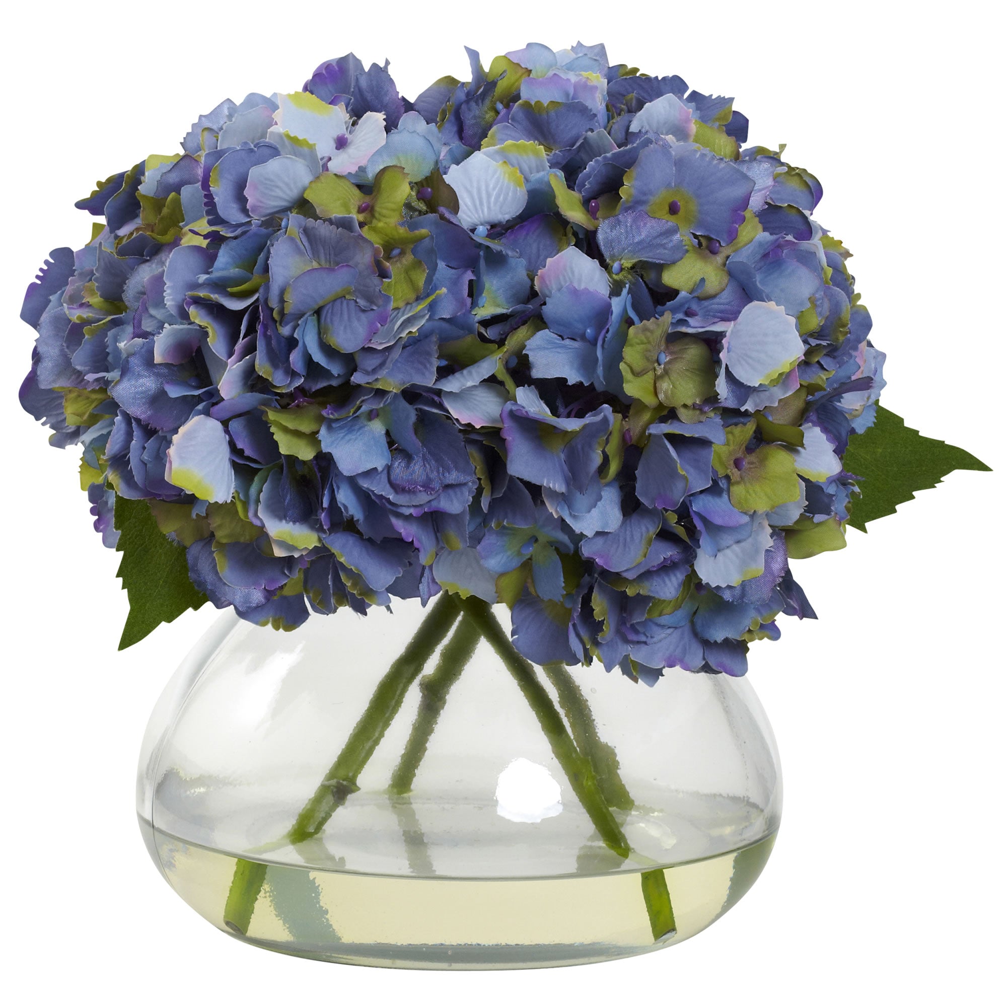 Large Blooming Hydrangea w/Vase Blue