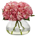Large Blooming Hydrangea w/Vase Pink