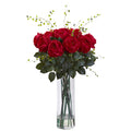 32" Giant Rose & Willow Arrangement Red