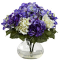 Mixed Hydrangea w/Vase Blue Purple