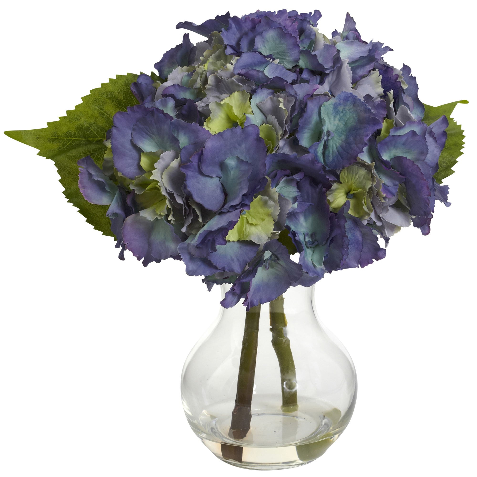 Blooming Hydrangea w/Vase Arrangement Blue