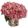9.5" Hydrangea with Floral Planter Pink