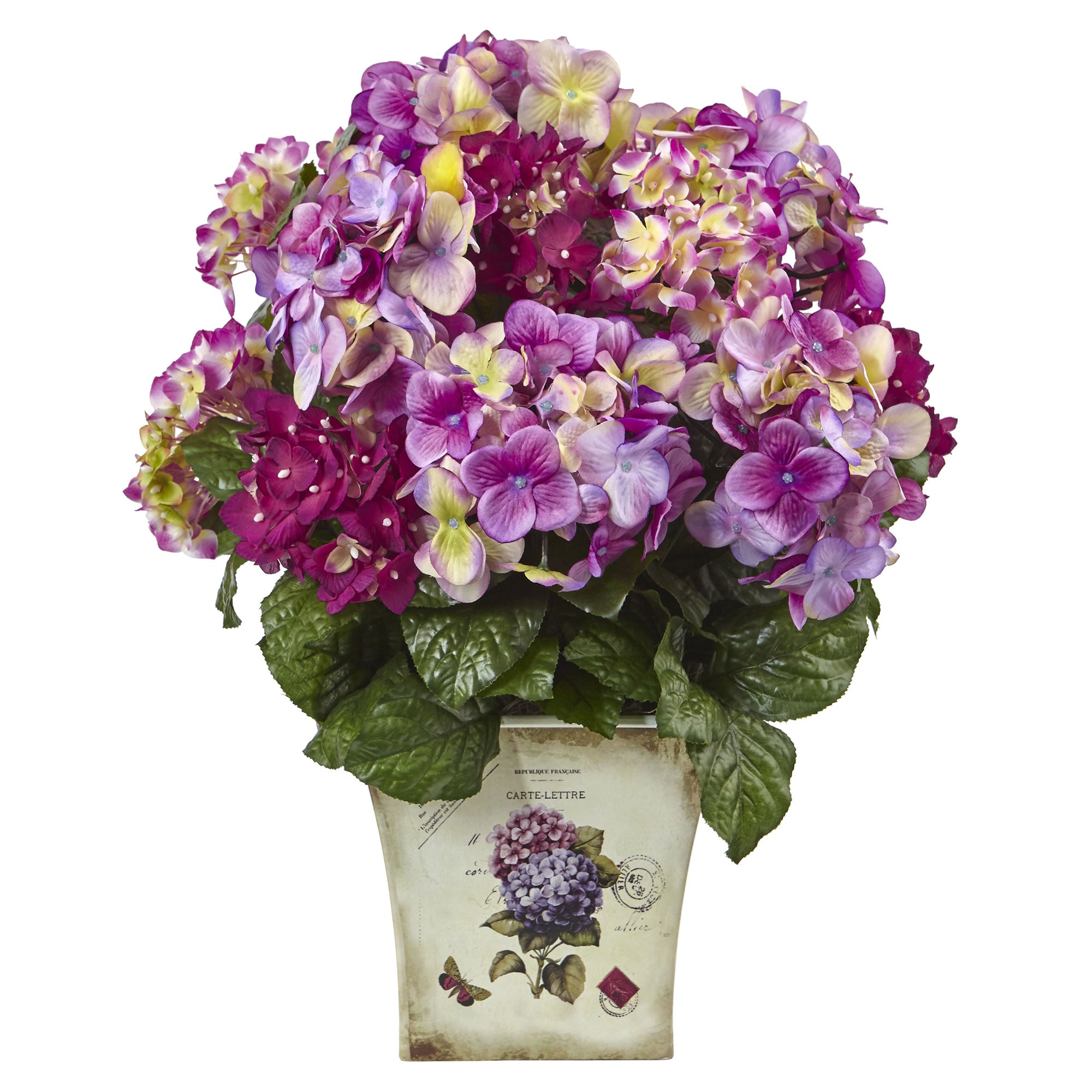 Mixed Hydrangea w/Floral Planter Beauty