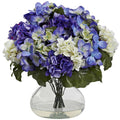 Hydrangea w/Large Vase-Blue Purple