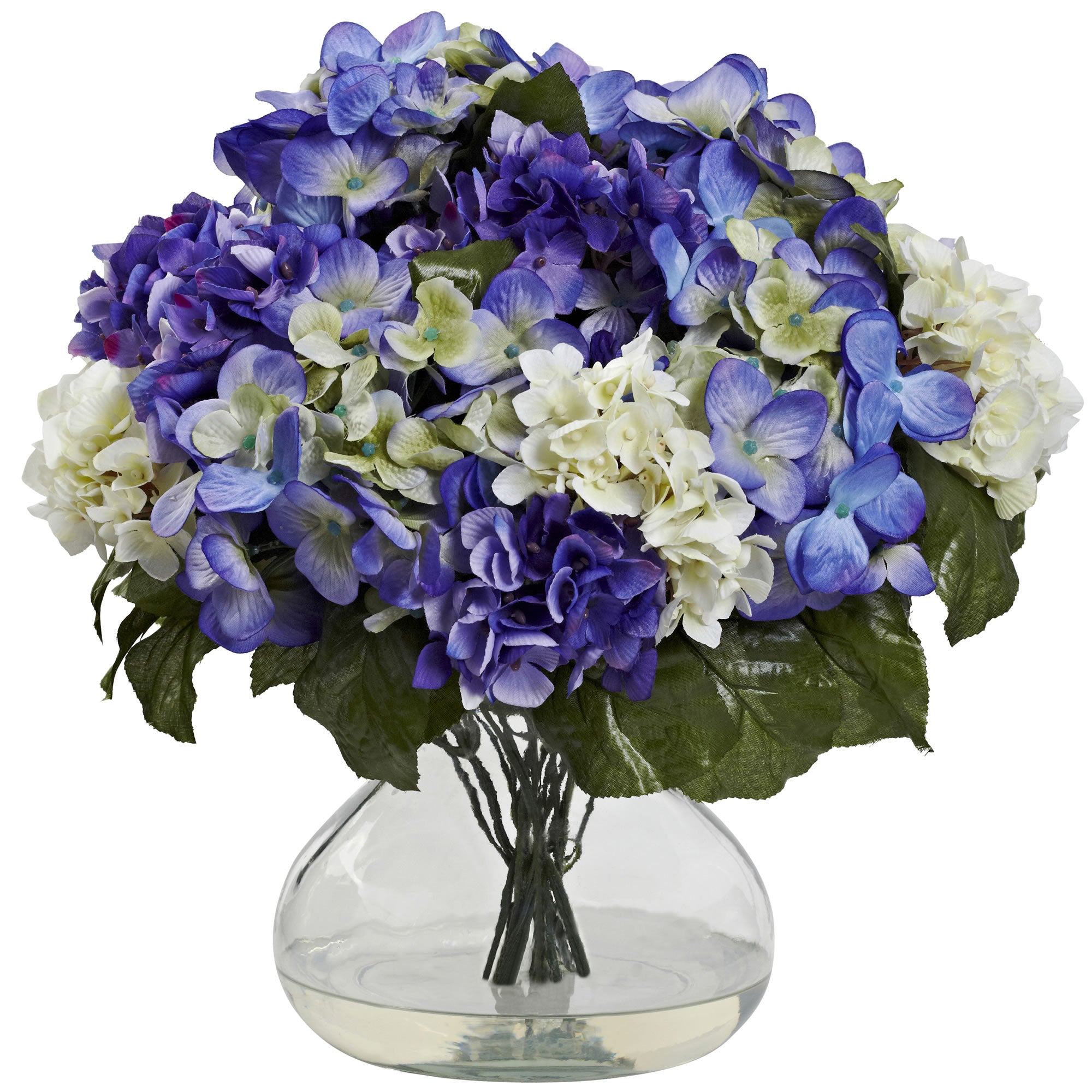 Hydrangea w/Large Vase-Blue Purple