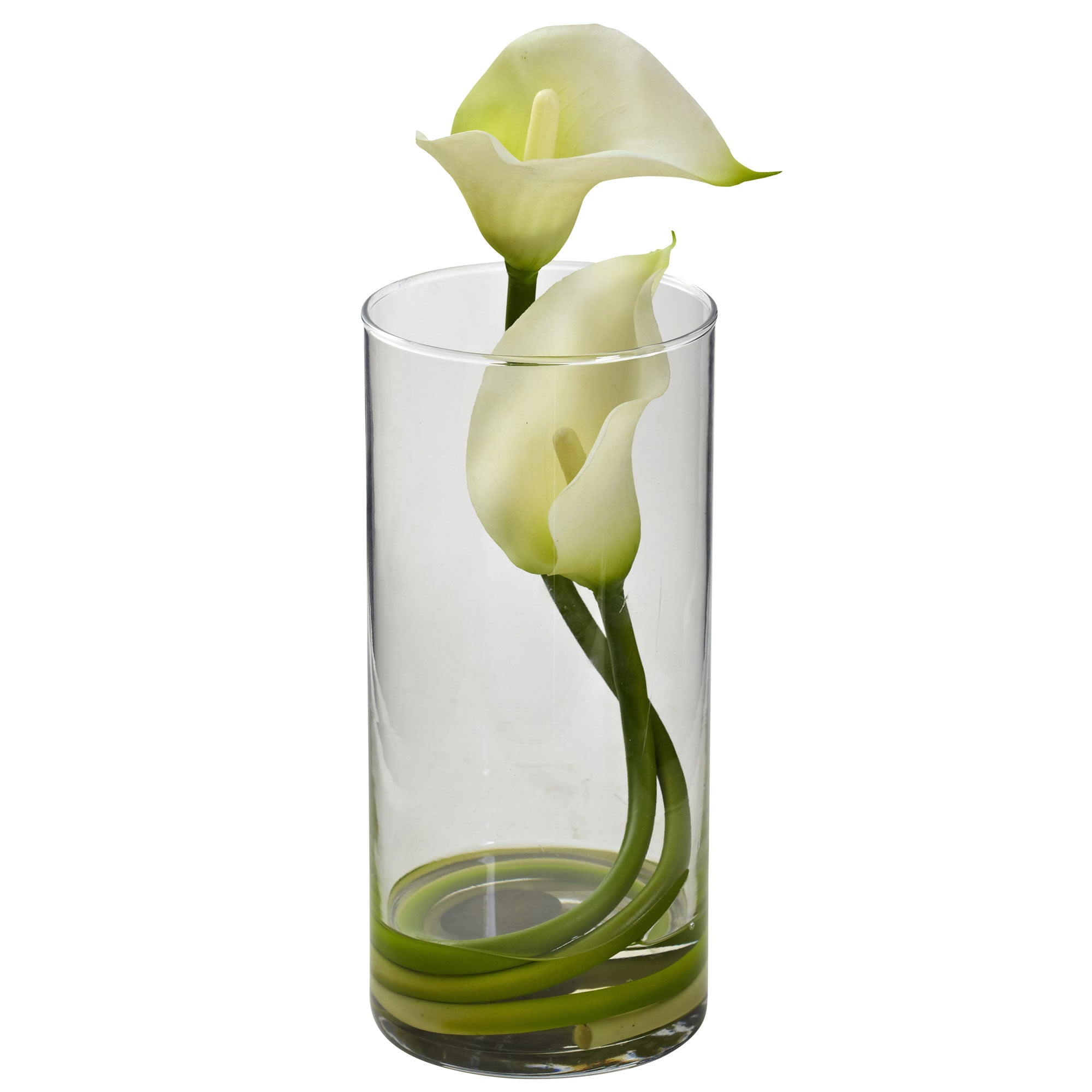 Double Calla Lily w/Cylinder (Set of 2) Cream