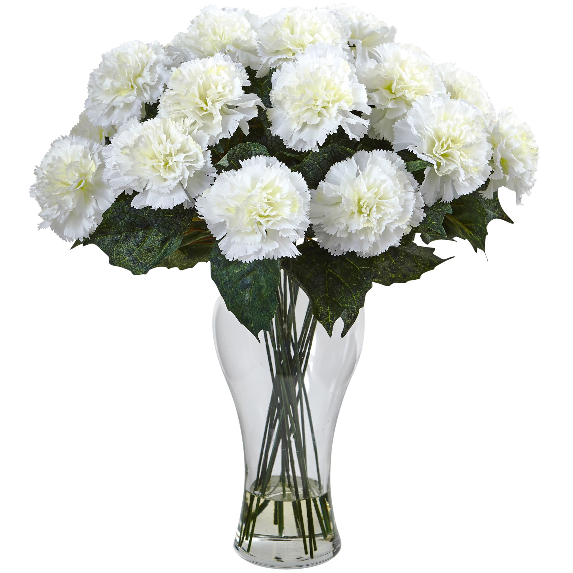 Blooming Carnation Arrangement w/Vase Cream