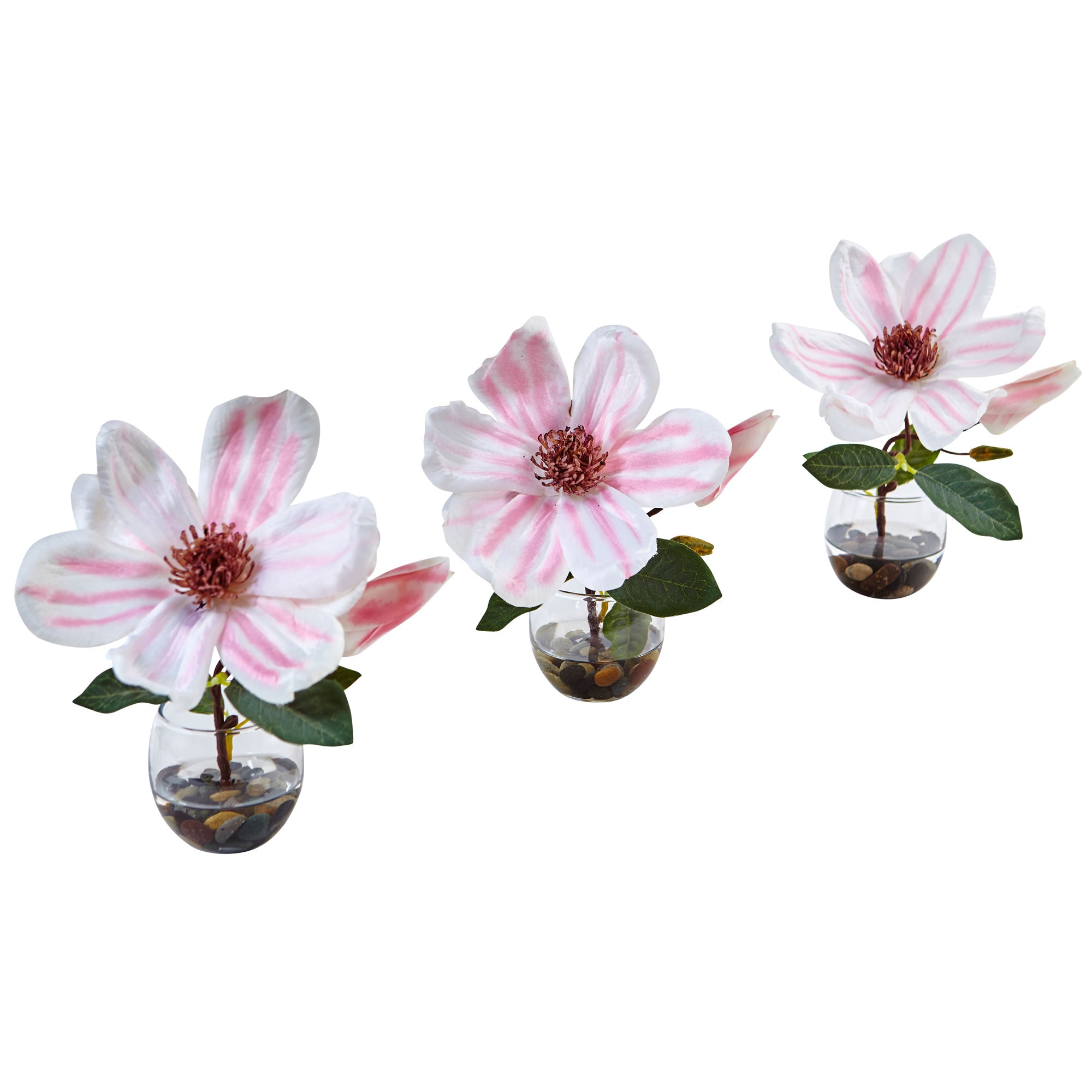 8" Magnolia in Votive Glass (Set of 3)