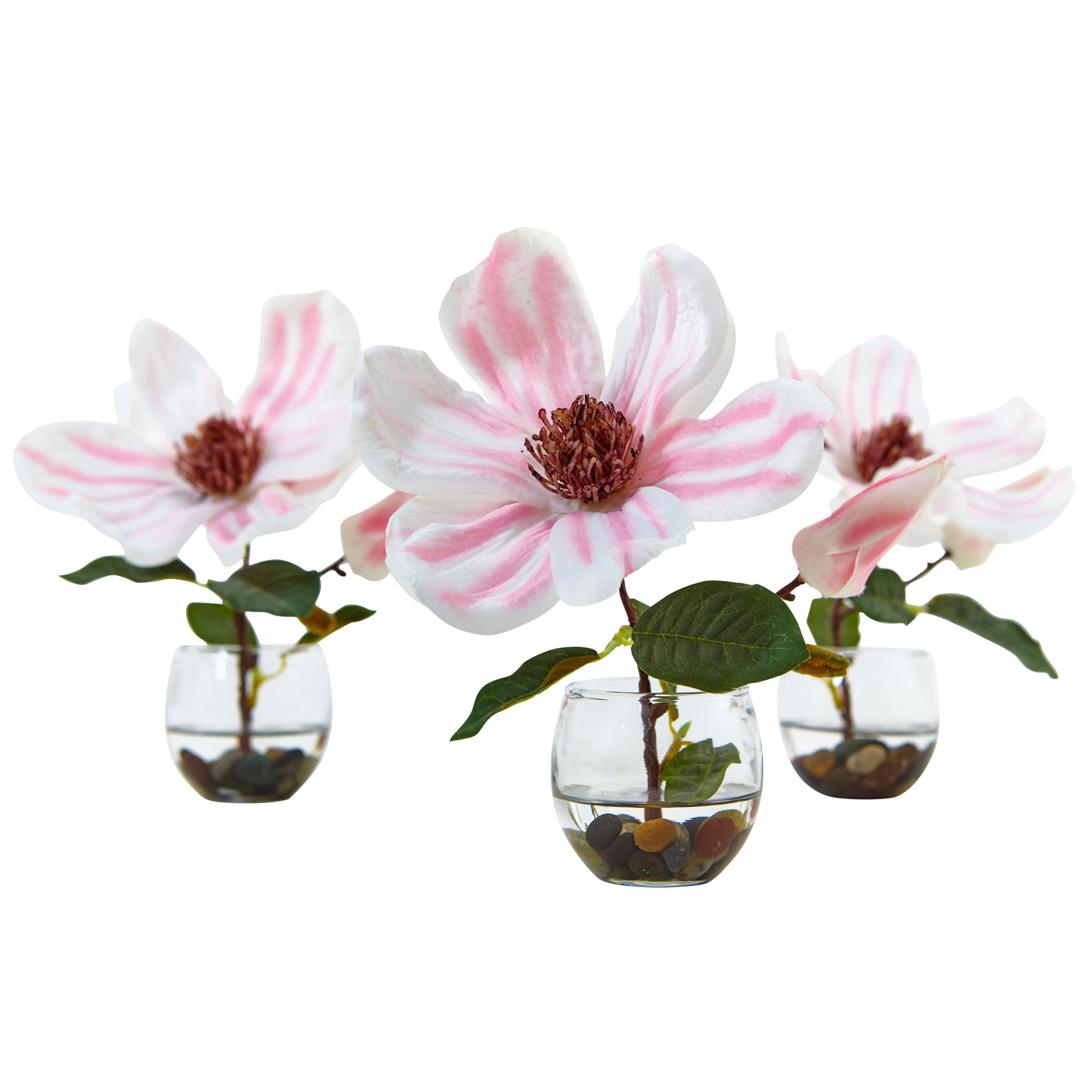 8" Magnolia in Votive Glass (Set of 3)