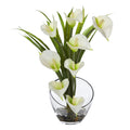 15.5" Calla Lily and Grass Artificial Arrangement in Vase