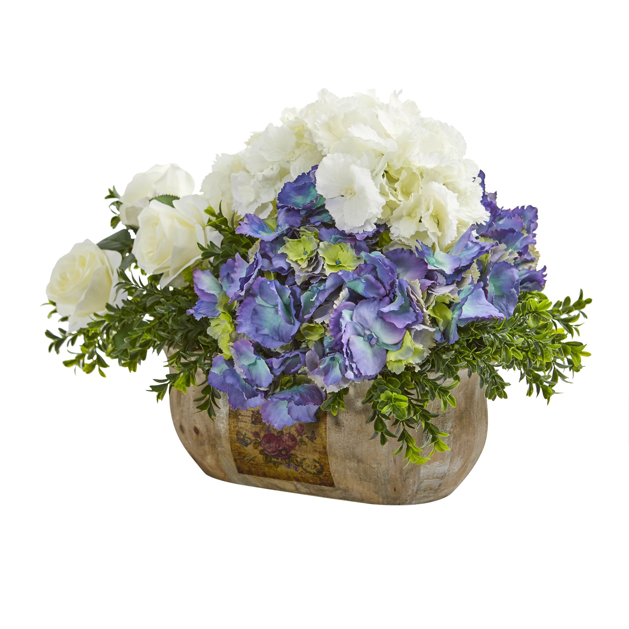 22" Rose and Hydrangea Artificial Arrangement