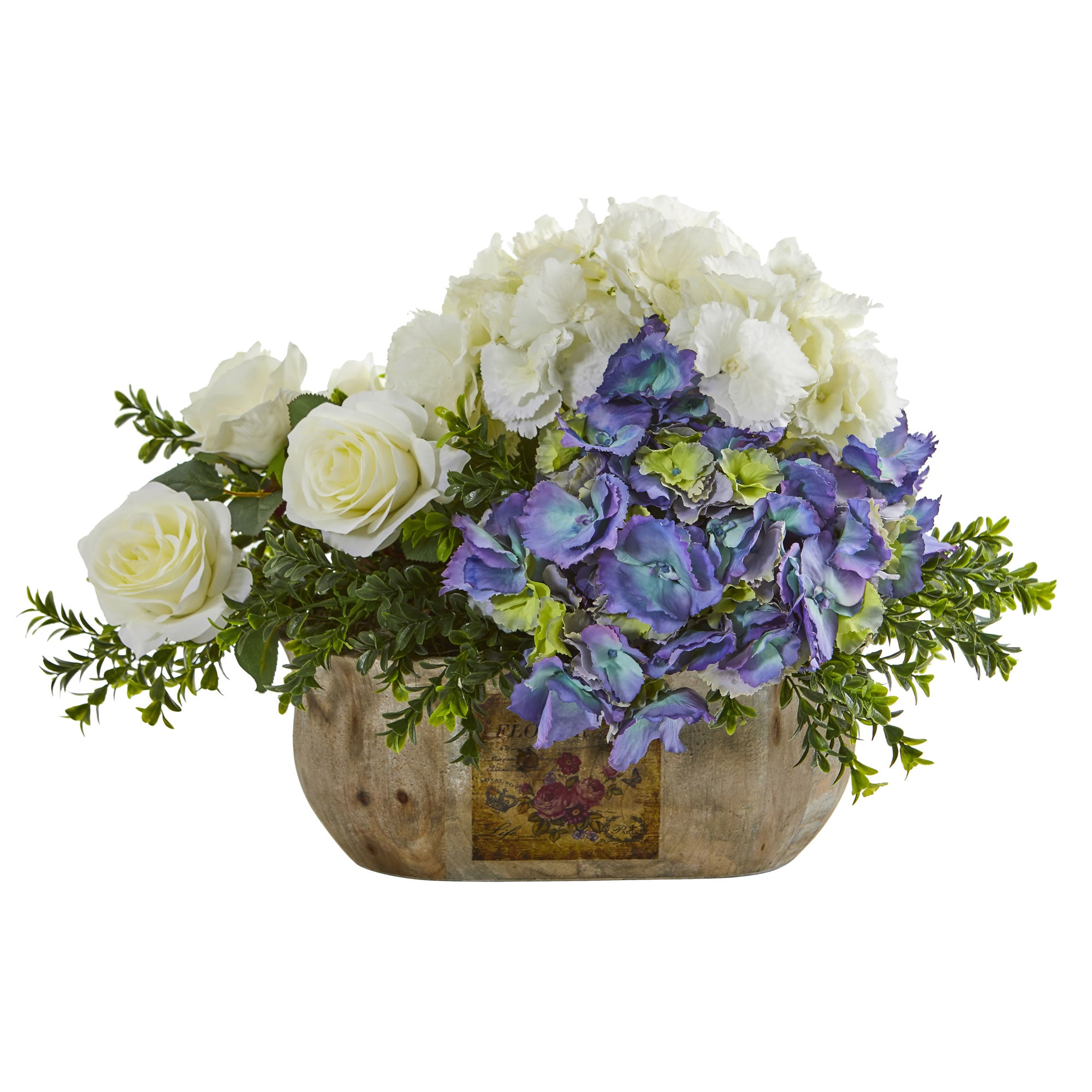 22" Rose and Hydrangea Artificial Arrangement