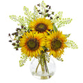 16" Sunflower Artificial Arrangement in Vase