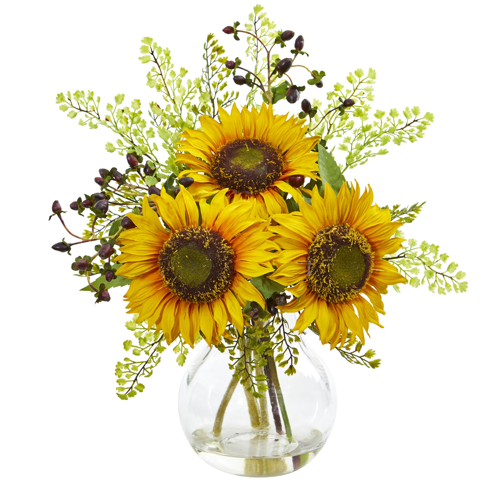 16" Sunflower Artificial Arrangement in Vase