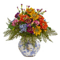 15" Mixed Flowers Artificial Arrangement in Floral Vase