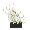 23" Dogwood and Willow Artificial Arrangement in Black Vase