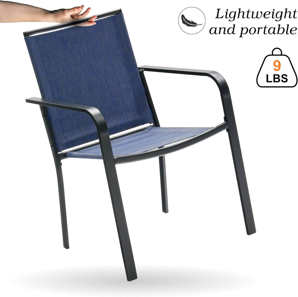 7 Piece Outdoor Dining Set with Stackable Chairs