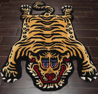 Tiger Handmade 100% Wool Novelty/Animal Oriental Area Rug Gold 3' x 5'