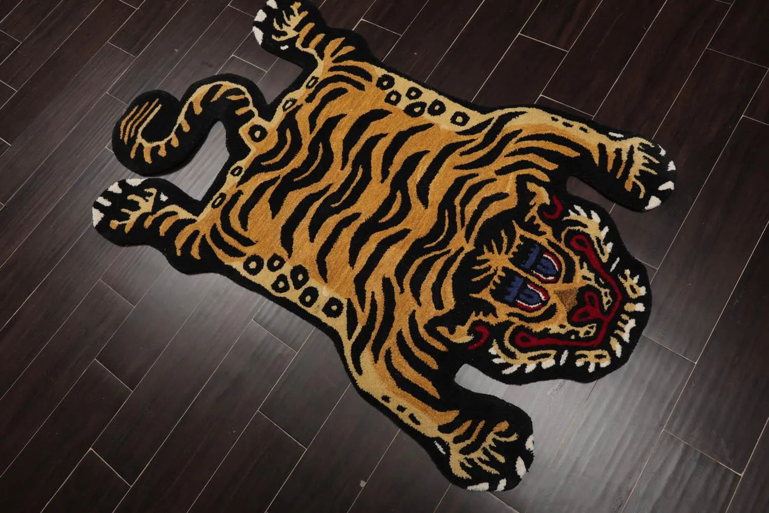 Tiger Handmade 100% Wool Novelty/Animal Oriental Area Rug Gold 3' x 5'