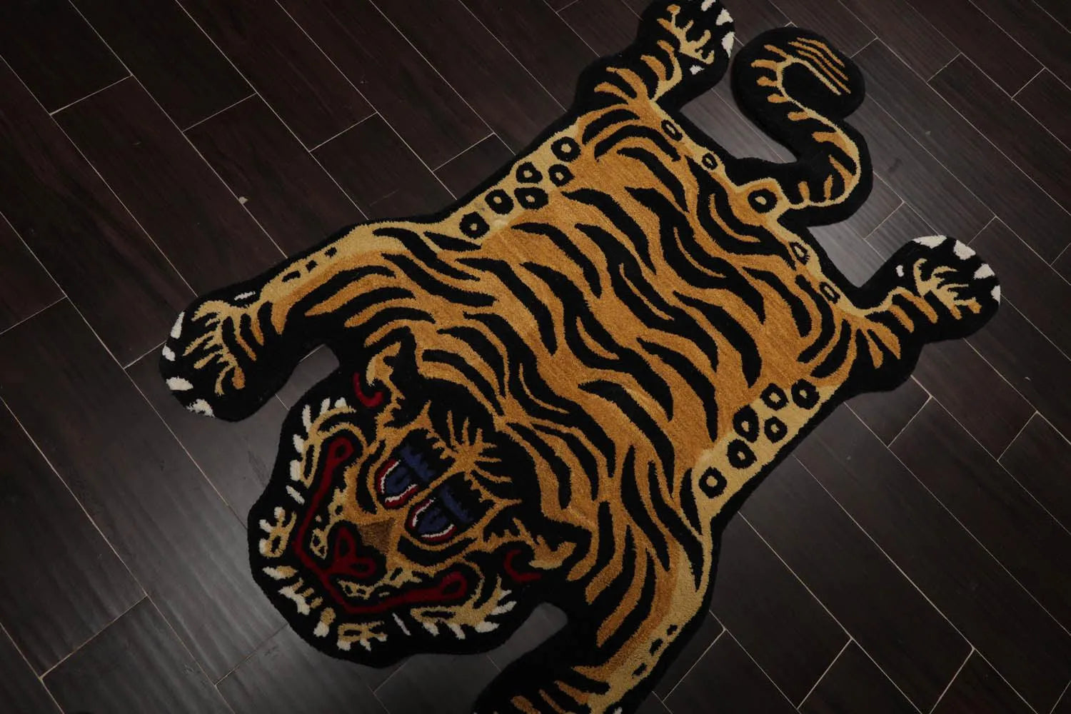 Tiger Handmade 100% Wool Novelty/Animal Oriental Area Rug Gold 3' x 5'