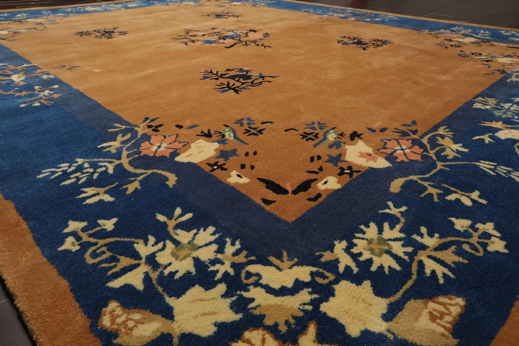 LoomBloom Multi Sizes Camel Hand Tufted  Chinese Art Deco New Zealand Wool Oriental Area Rug