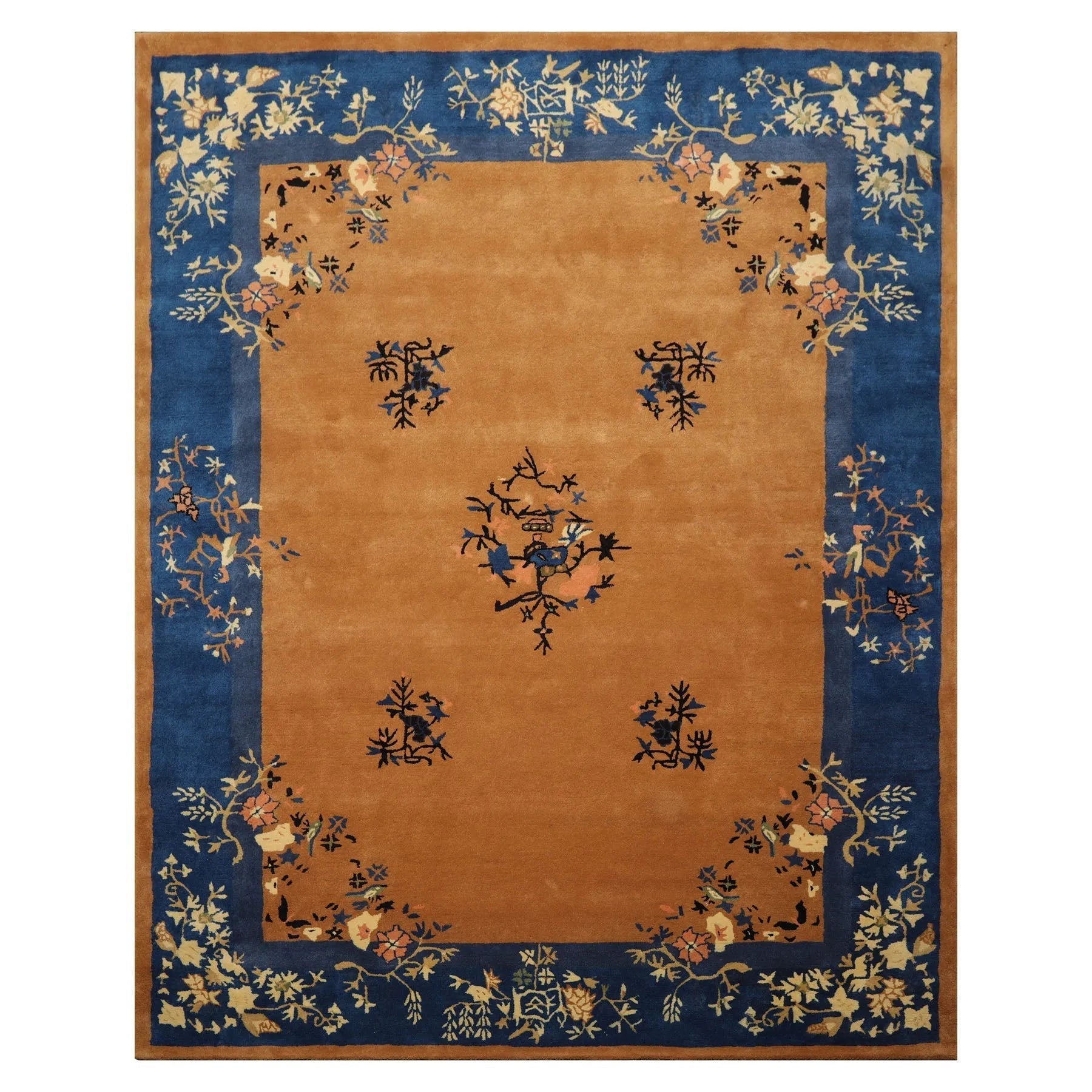 LoomBloom Multi Sizes Camel Hand Tufted  Chinese Art Deco New Zealand Wool Oriental Area Rug