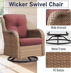 11 Piece Outdoor Furniture Set with Swivel Rocker Chairs