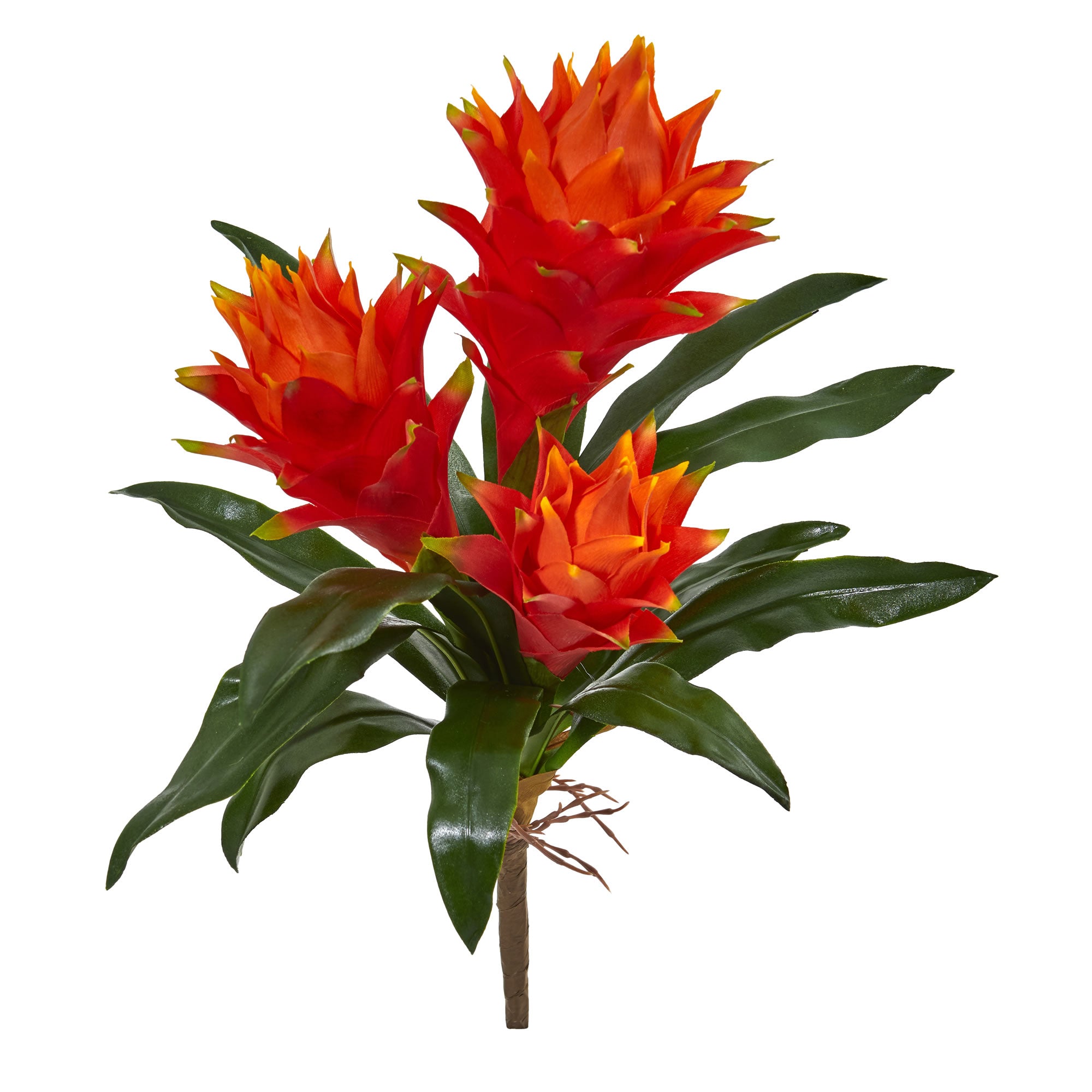 16" Triple Bromeliad Artificial Flower (Set of 6)