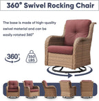 11 Piece Outdoor Furniture Set with Swivel Rocker Chairs