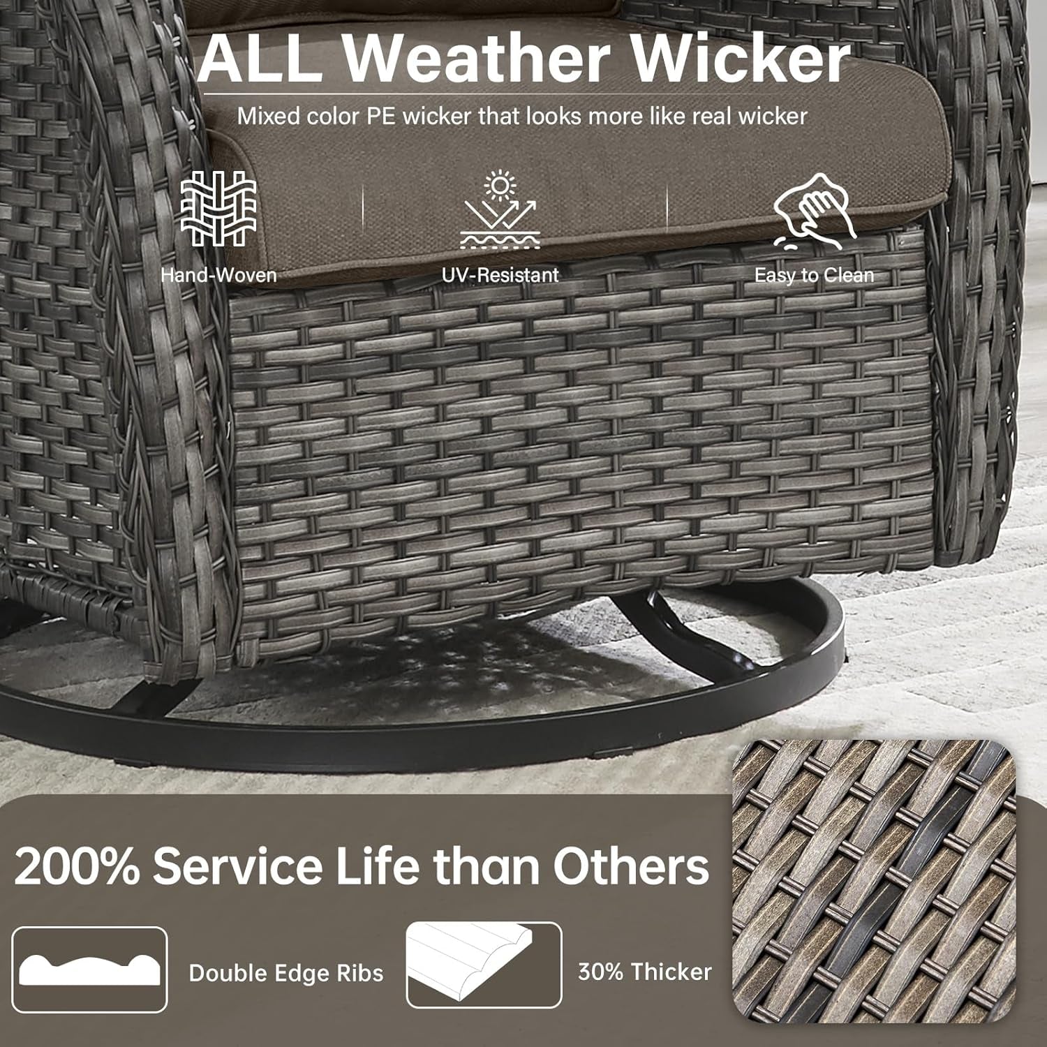 Comfortable Outdoor Swivel Rocker Patio Chairs Set