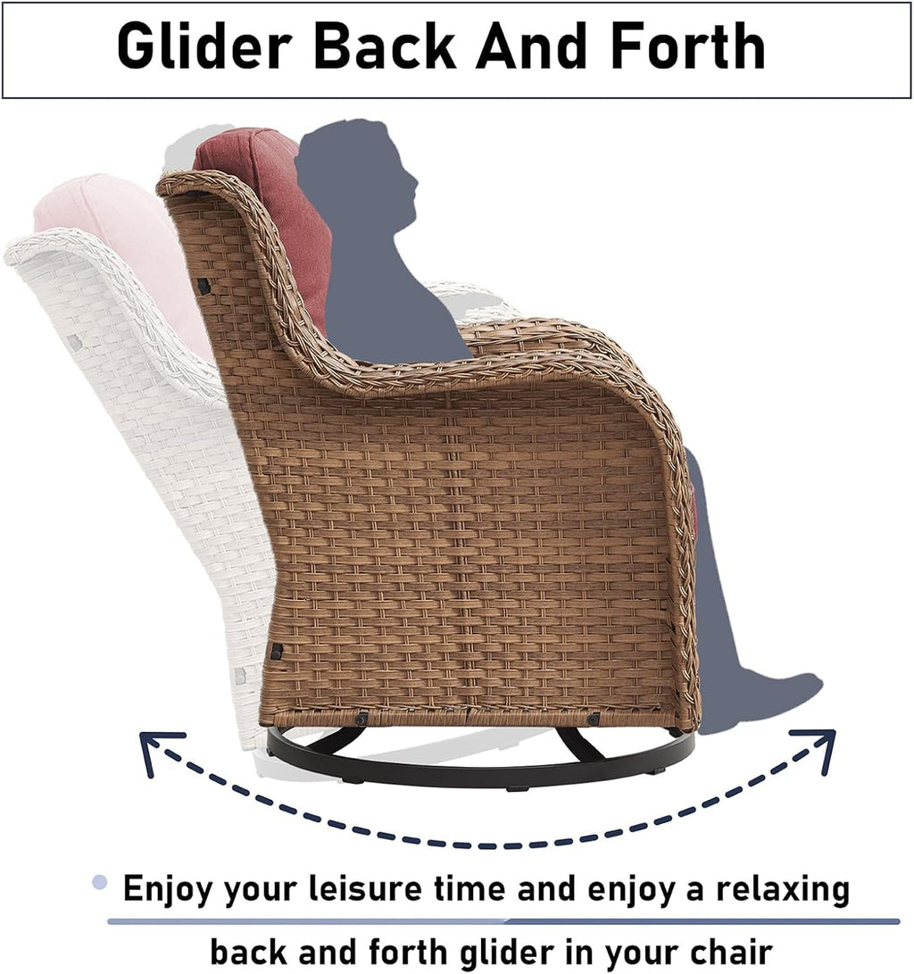 11 Piece Outdoor Furniture Set with Swivel Rocker Chairs