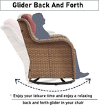 11 Piece Outdoor Furniture Set with Swivel Rocker Chairs