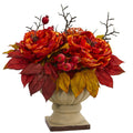 15" Peony and Sedum Arrangement